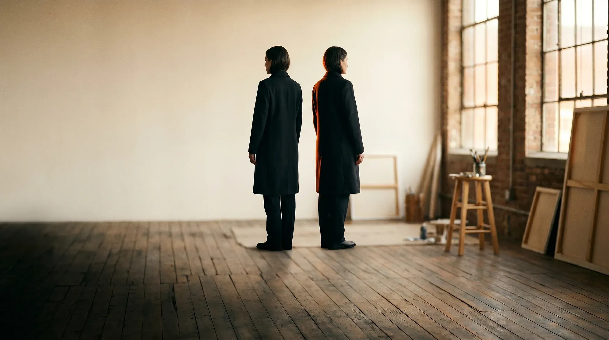 UgenticAi Clone IQ — two identical figures in a studio, a person and their AI clone